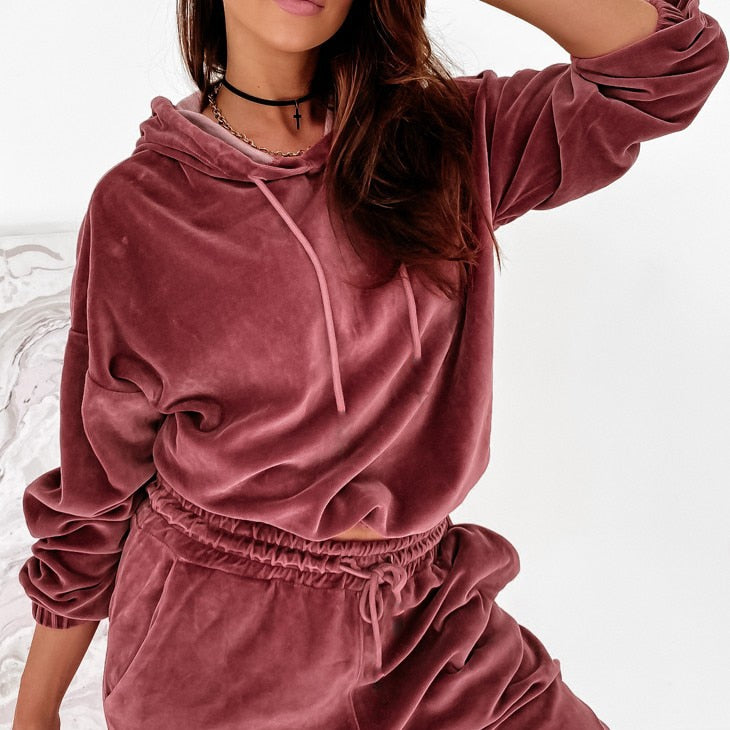 Velvet Sweater and Pant Set Casual