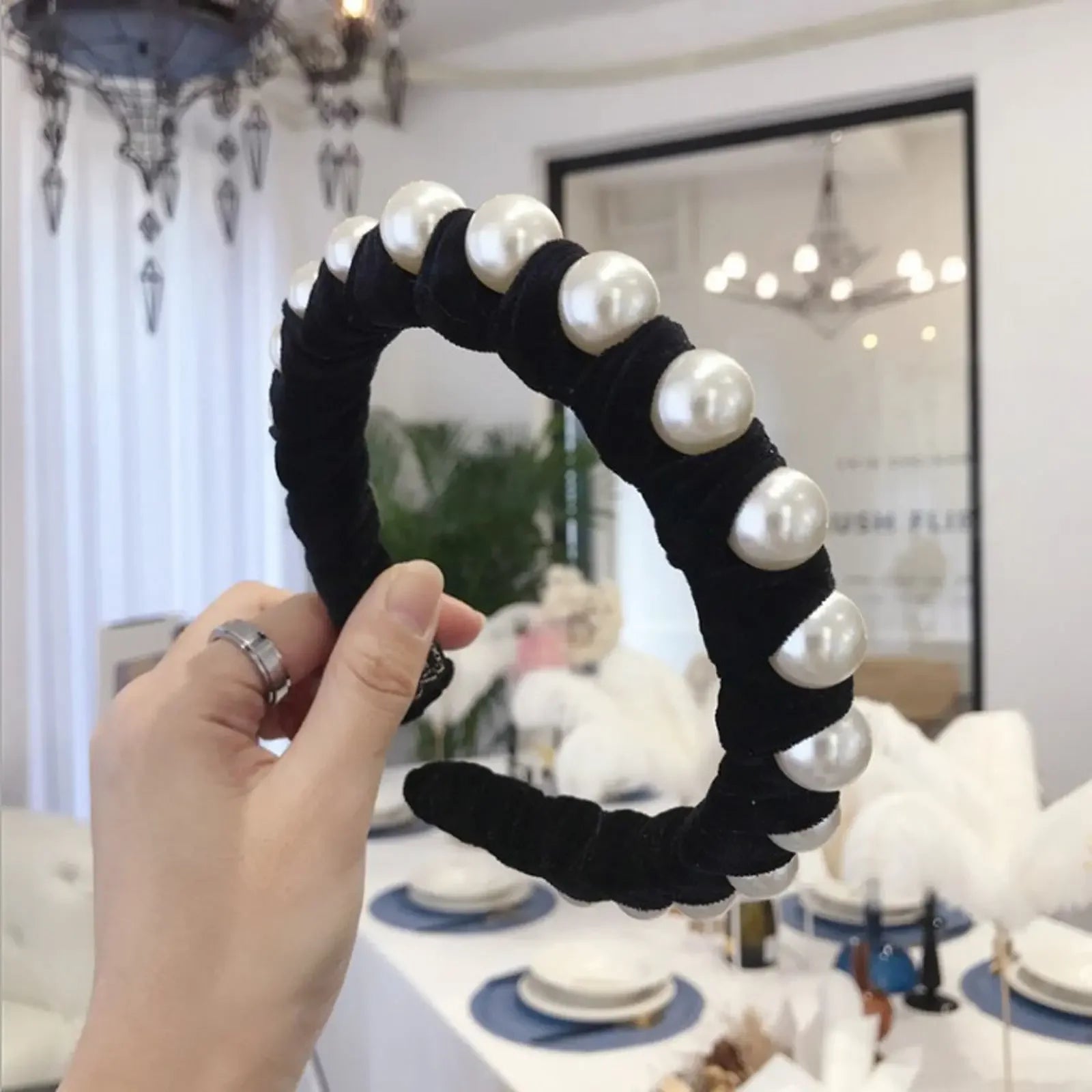 Pearl & Velvet Headband