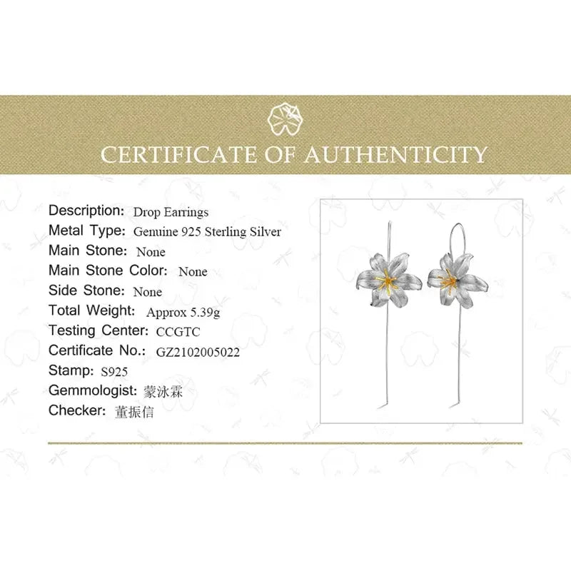 Floral Artisan 18K Gold & 925 Sterling Silver Earrings