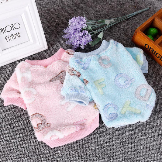 Chihuahua Puppy Clothes for Small Dogs Pink Fleece Soft Dog Clothing Outfit Pajamas Winter Pug Pet Clothes Blue S M L for Yorkie LUXLIFE BRANDS