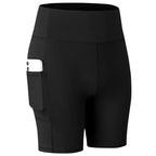 Women's Yoga Shorts with Pocket Running Tights Short High Waist Gym Compression Sport Shorts Yoga Legging Gym Workout Short