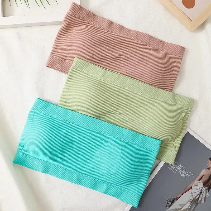 Women Strapless Top Seamless Bra Tube Top Invisible Bras Women's Underwear Sexy Wrap Bras Solid Color Sports Crop Top Bandeau