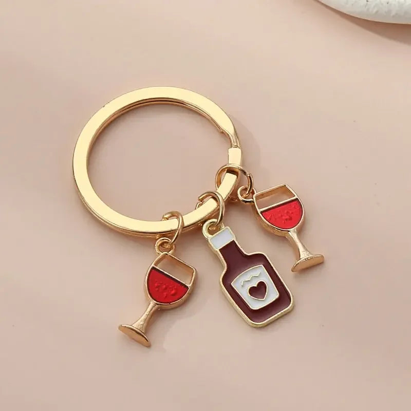 Cute Key Ring For The Red Wine Lover