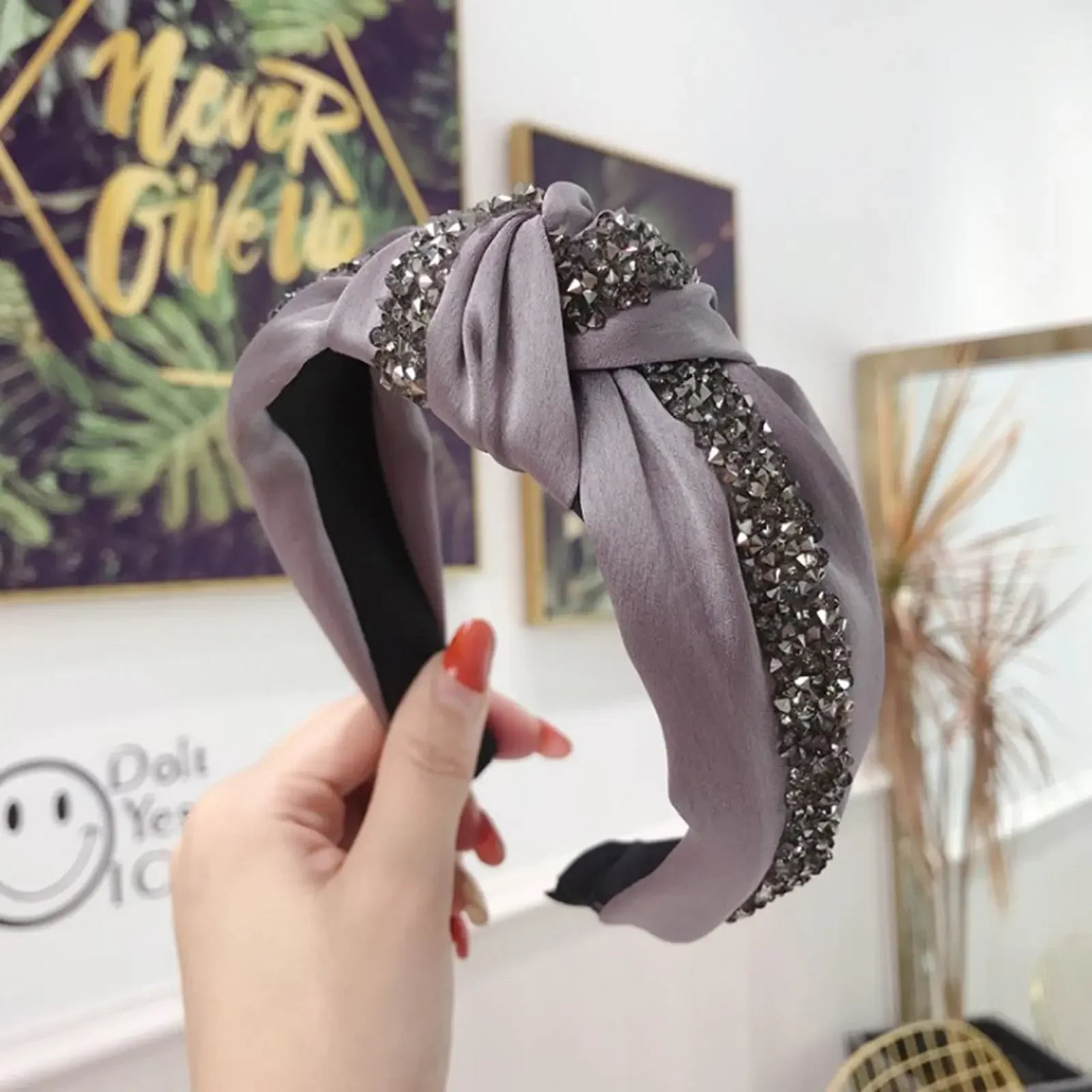 LUX Rhinestone Middle Knot Hairband