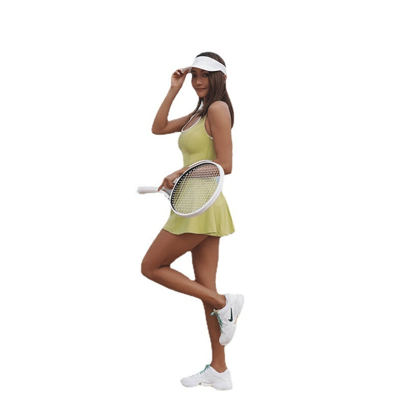 The New Tennis Suit All-in-one Yoga Suit Women Outdoor Sports Fitness Running Clothes Fashion Training Suits Tennis Dress Women