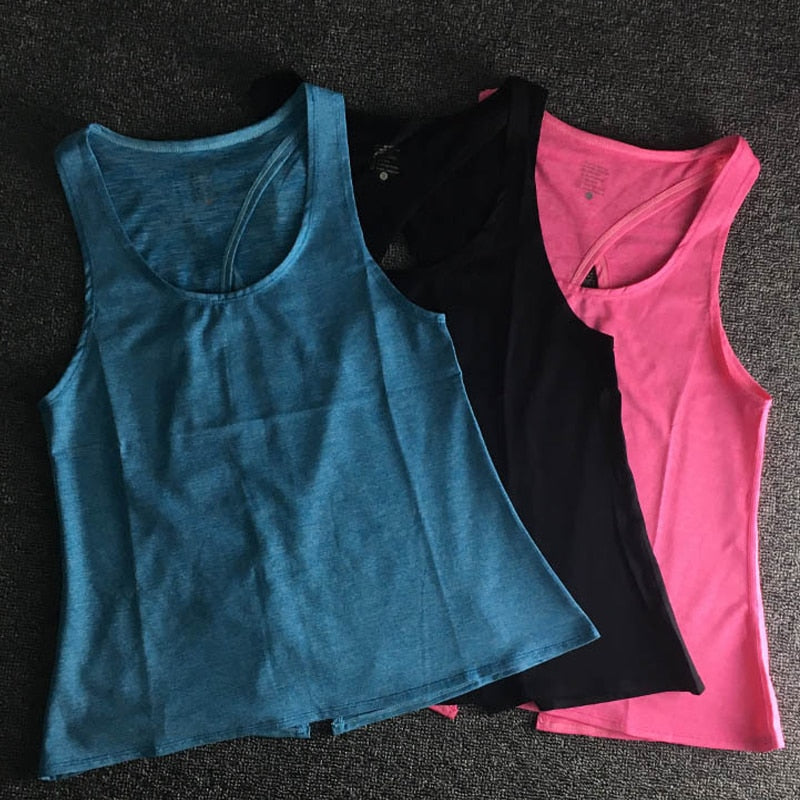 Women Yoga Tank Tops Quick-dry Exercise Women&#39;s Workout Gym Clothes Sports T-Shirts Fitness Top women Shirt sportswear