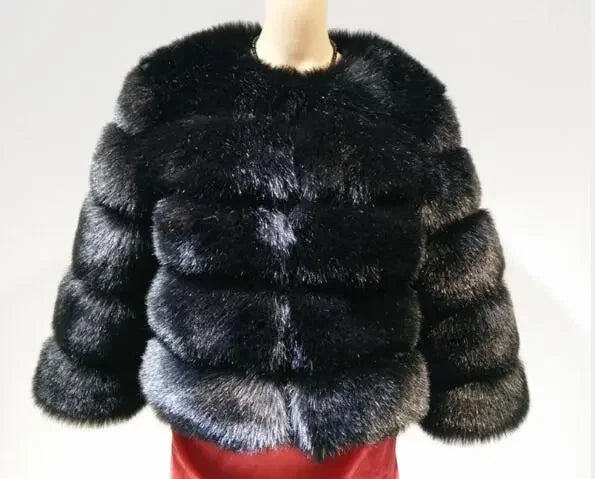 Long Sleeves Short Faux Fur Coat