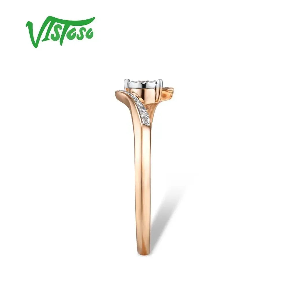 LUX 14K 585 Diamond Gold Ring