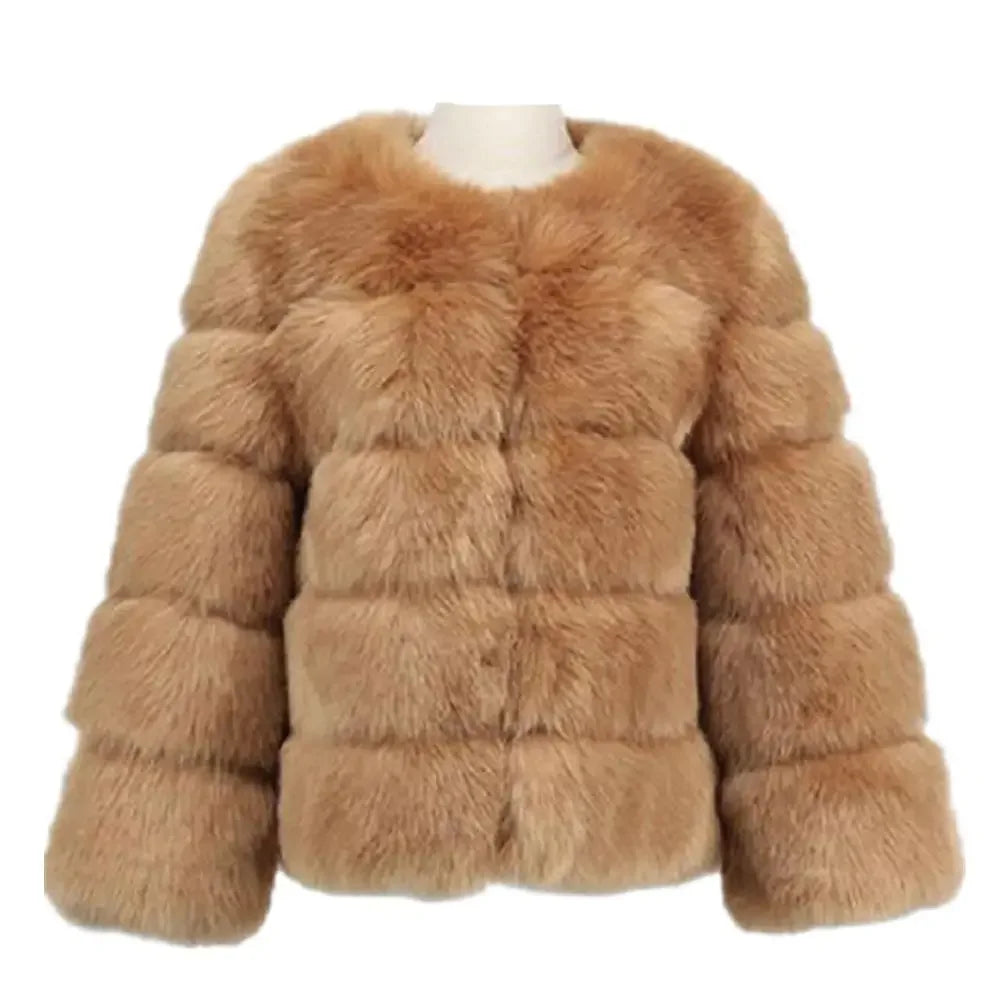Long Sleeves Short Faux Fur Coat