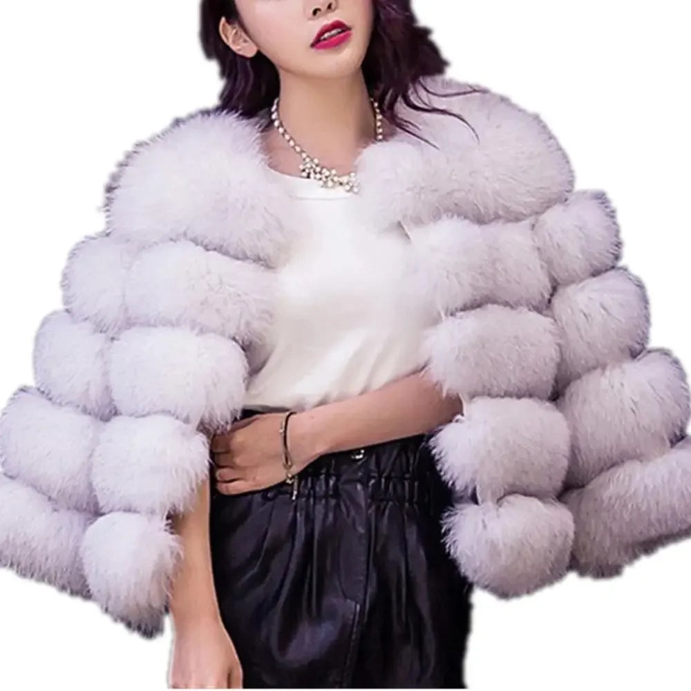 Long Sleeves Short Faux Fur Coat