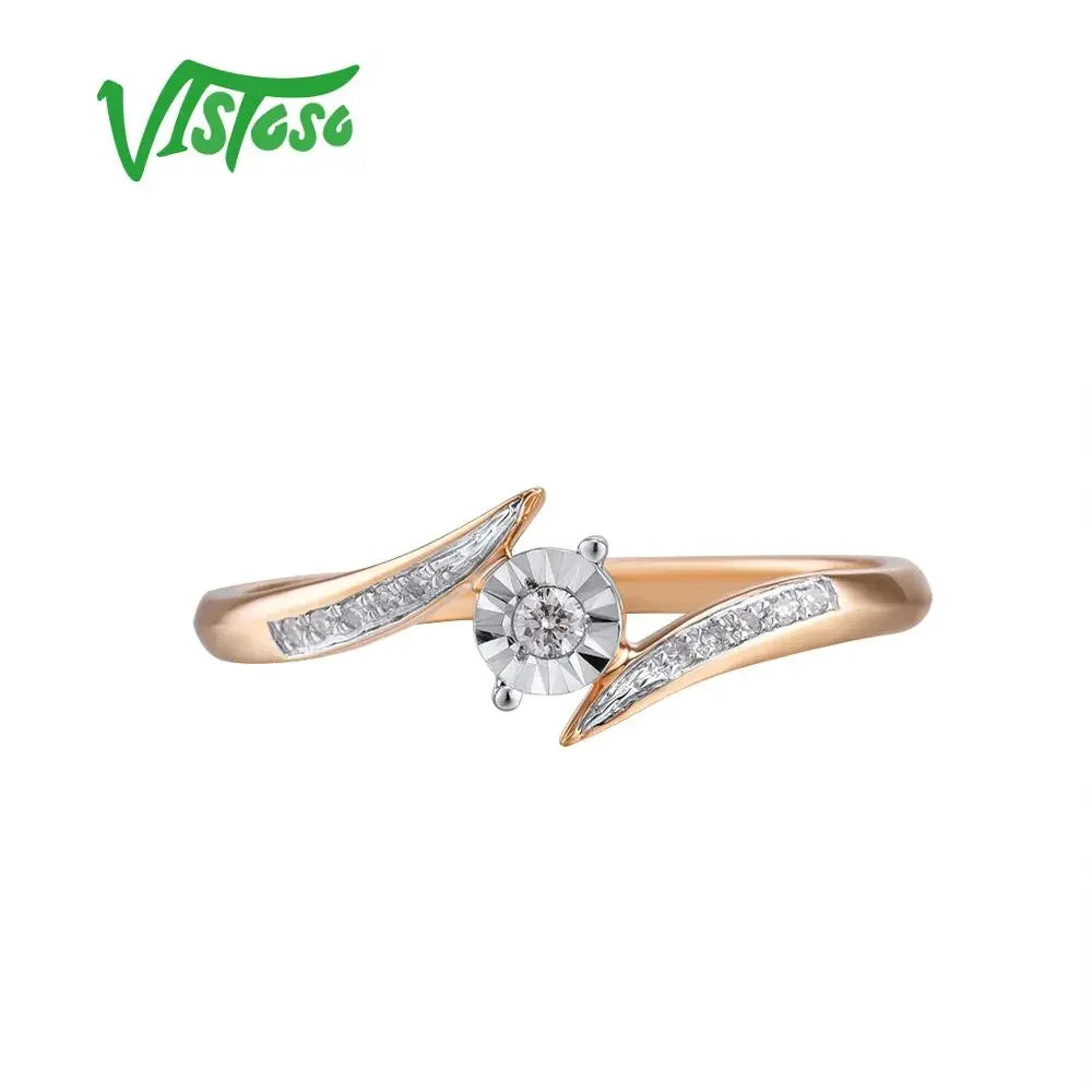 LUX 14K 585 Diamond Gold Ring