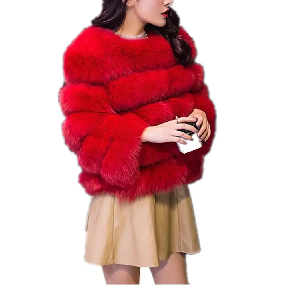 Long Sleeves Short Faux Fur Coat
