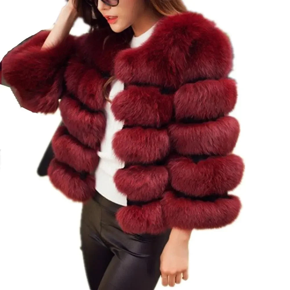 Long Sleeves Short Faux Fur Coat