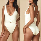 Sexy High Cut Monokini With Cute Belt
