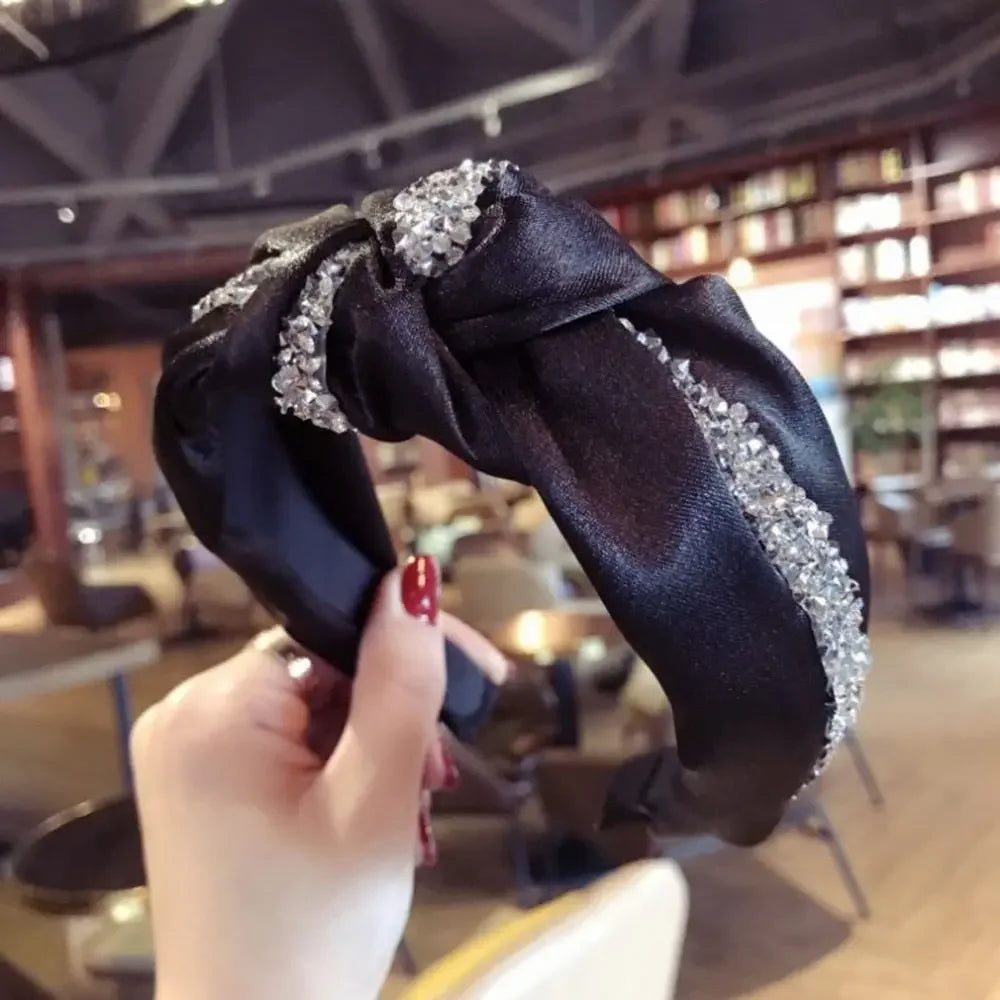 LUX Rhinestone Middle Knot Hairband