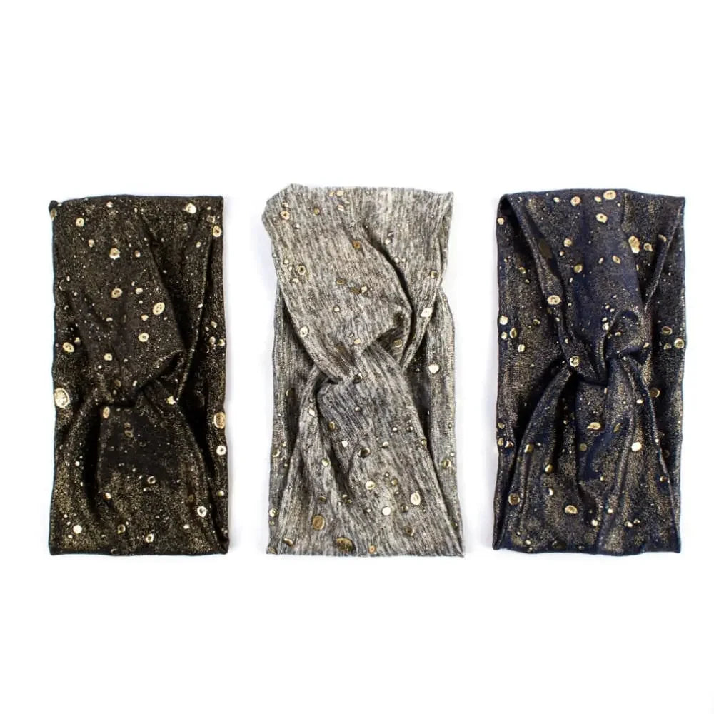 Metallic Color Wide Elastic Headband