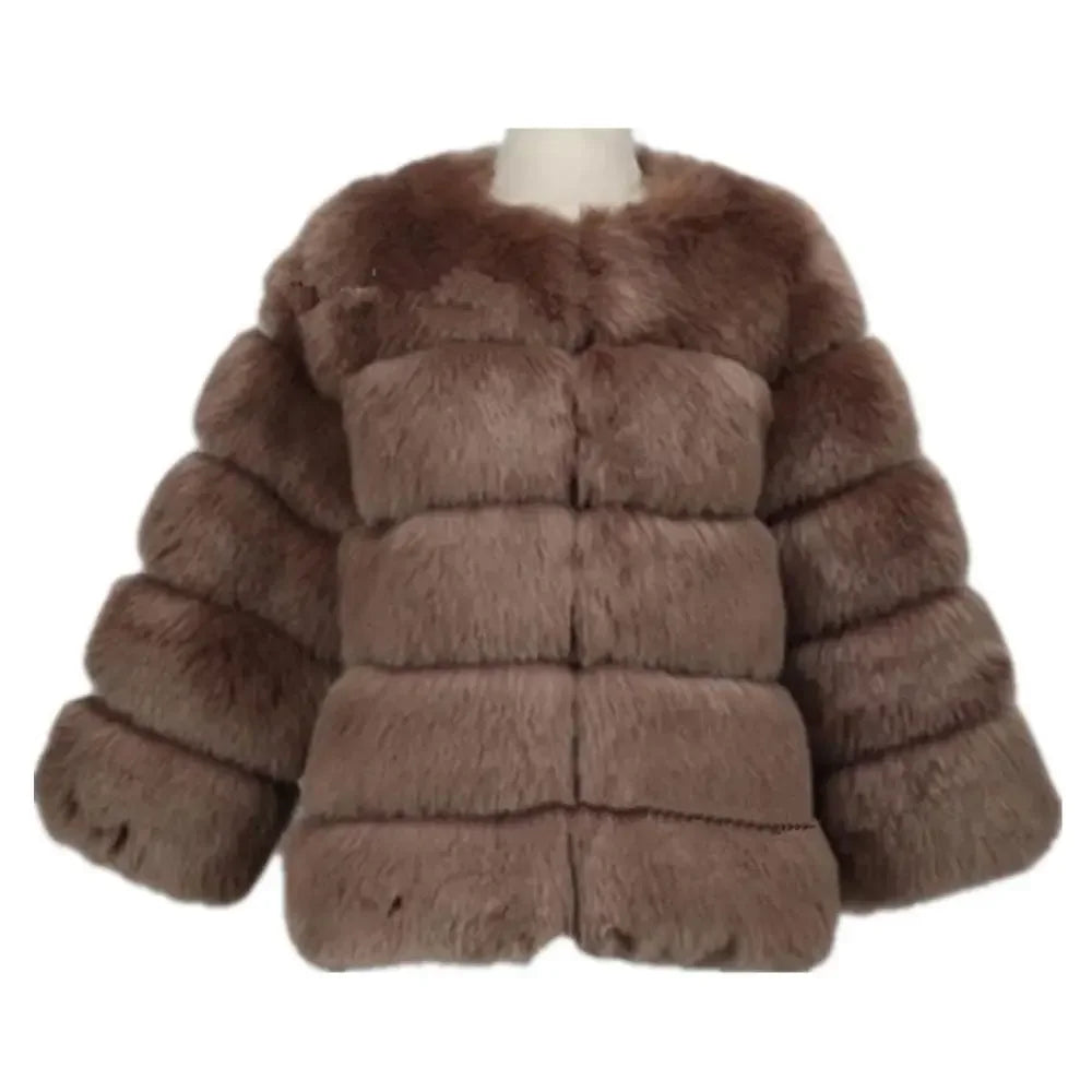 Long Sleeves Short Faux Fur Coat