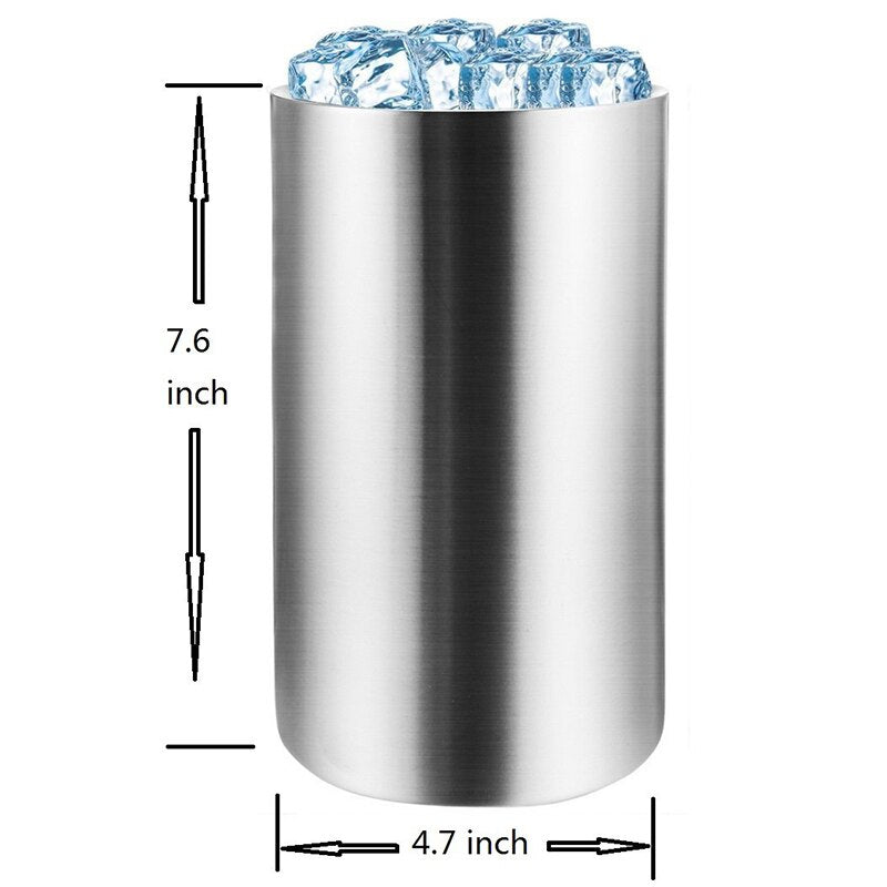 Stainless Steel Double Wall Wine Bottle Cooler Ice Bucket