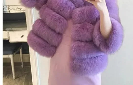 Long Sleeves Short Faux Fur Coat