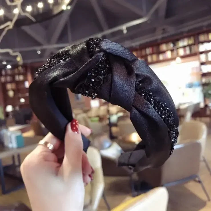 LUX Rhinestone Middle Knot Hairband