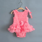 Rainbow Stripes Baby Girl Dress Summer Lace Kids Baptism Birthday Dress Princess Girls Clothing Infant Dresses Vestido