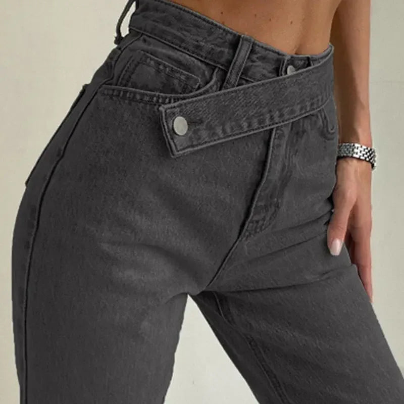 Straight Leg High Waist Jeans