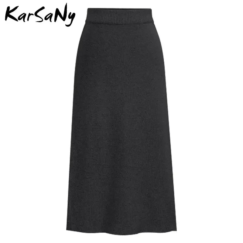 High Waist Knit Pencil Skirt S-6XL