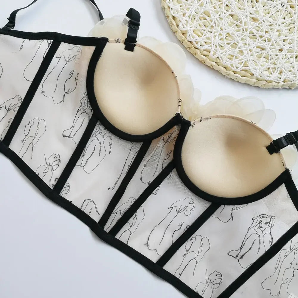 Corset Flower Streetwear Crop Top