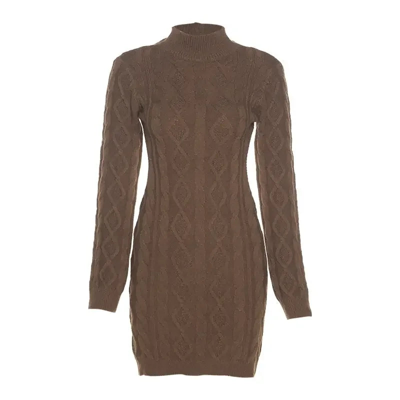 Delilah Open Back Long Sleeve Knit Mini Dress