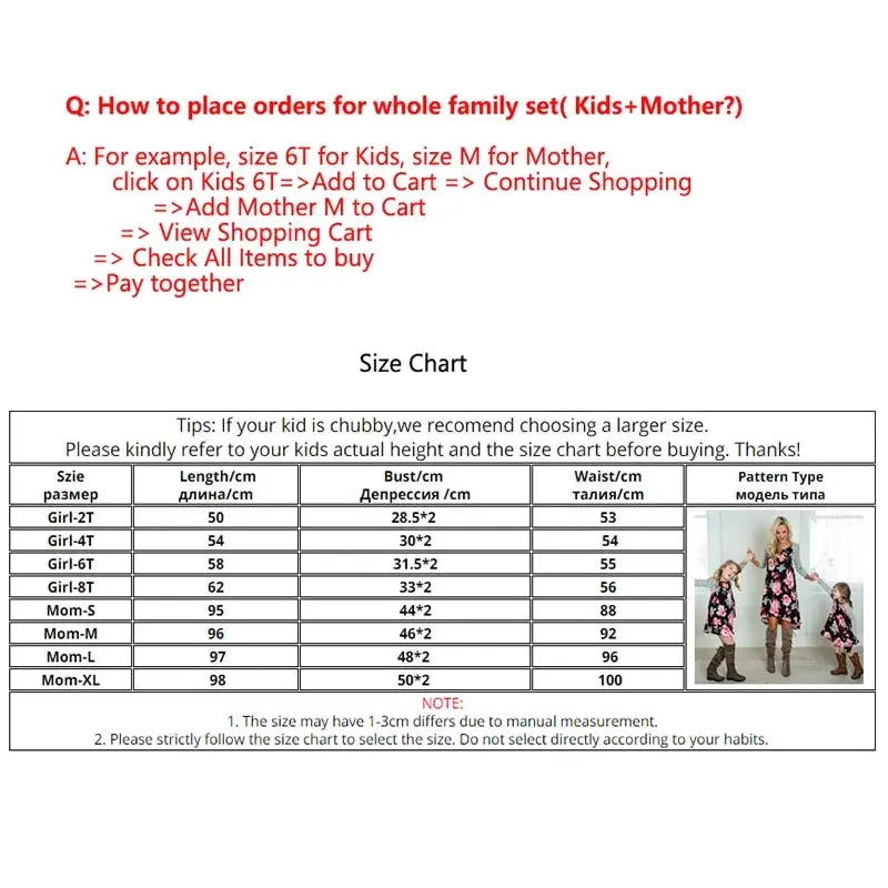 Mother & Daughter Matching Floral Dresses