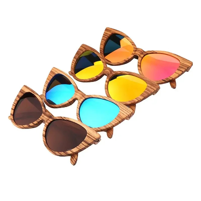 Luxury Fashion Polarized Sunglasses For Women Cat eye Sunglasses Wood Glasses With box Wooden ocularia solaria Gafas de sol