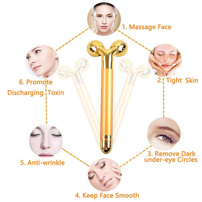 Facial Sculpting Gold Vibrating Skin Care Tools - LUXLIFE BRANDS