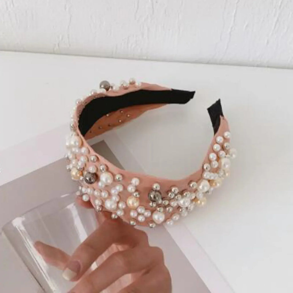 Mixed Pearl Baroque Center Knot Hairband