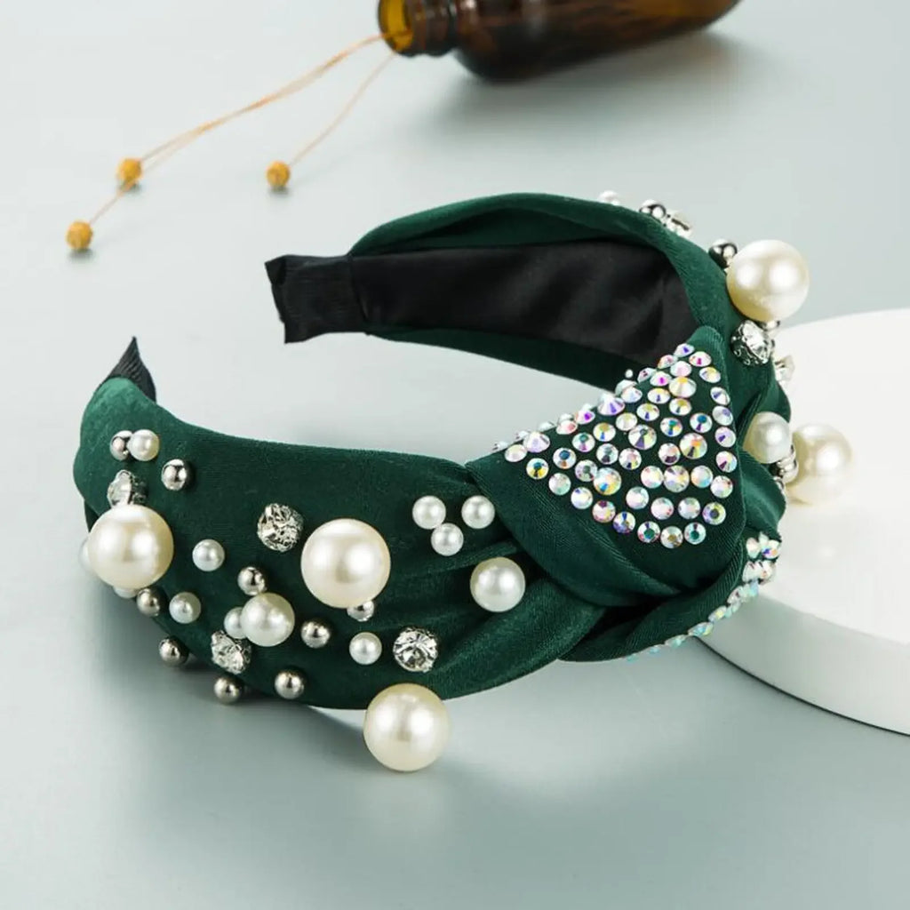 Mixed Pearl Baroque Center Knot Hairband