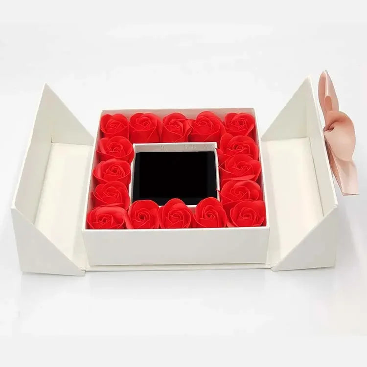 Valentines Artificial Rose & Jewelry Gift Box