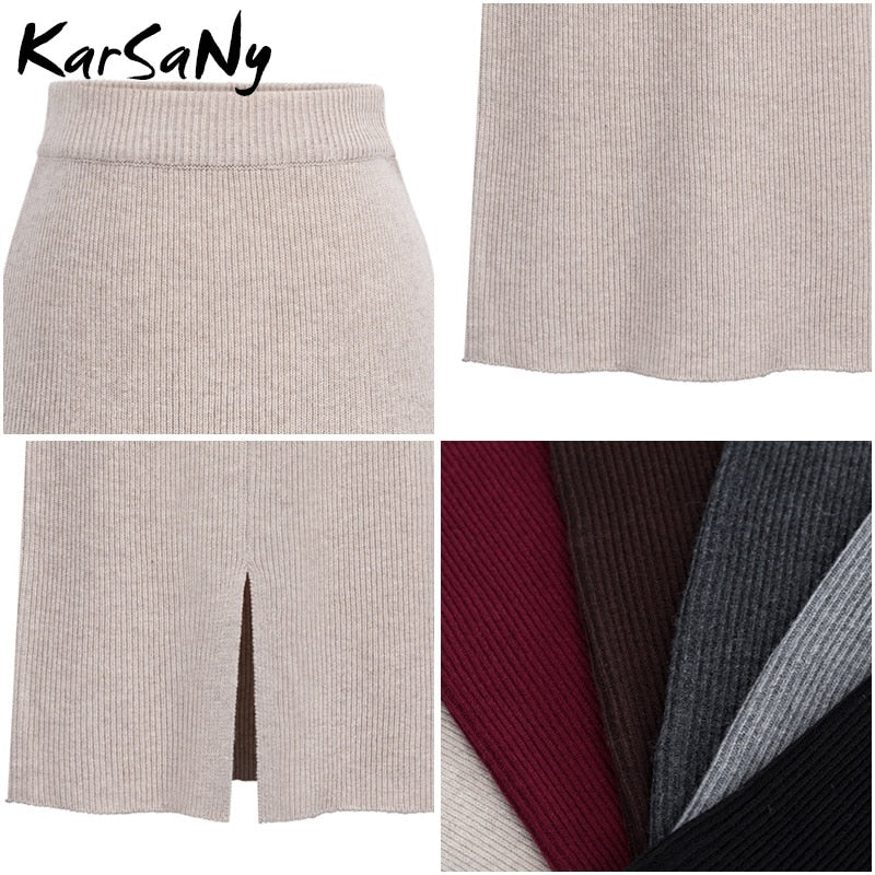 High Waist Knit Pencil Skirt S-6XL