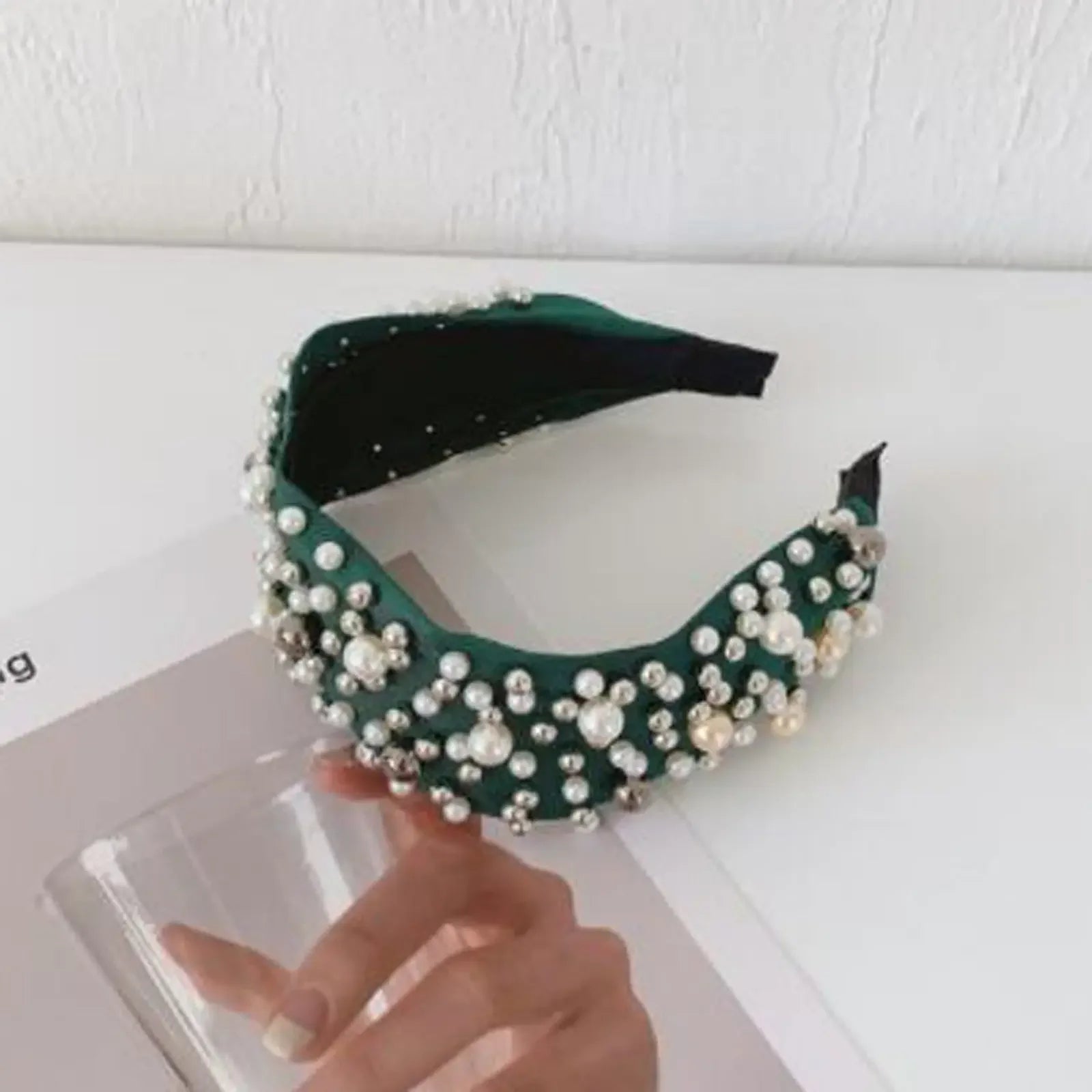 Mixed Pearl Baroque Center Knot Hairband