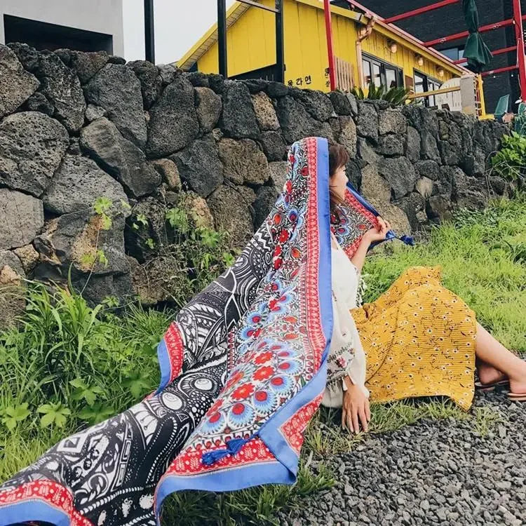 Oversized Boho Cotton Beach Blanket - LUXLIFE BRANDS