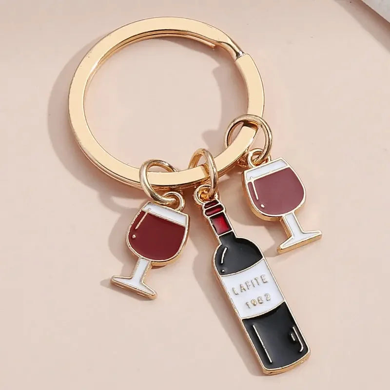 Cute Key Ring For The Red Wine Lover