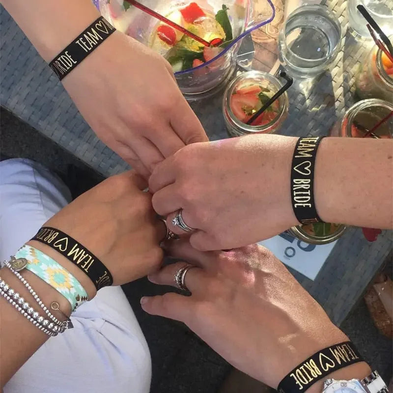 Glitter Rhinestone Team Bride Hair Clip