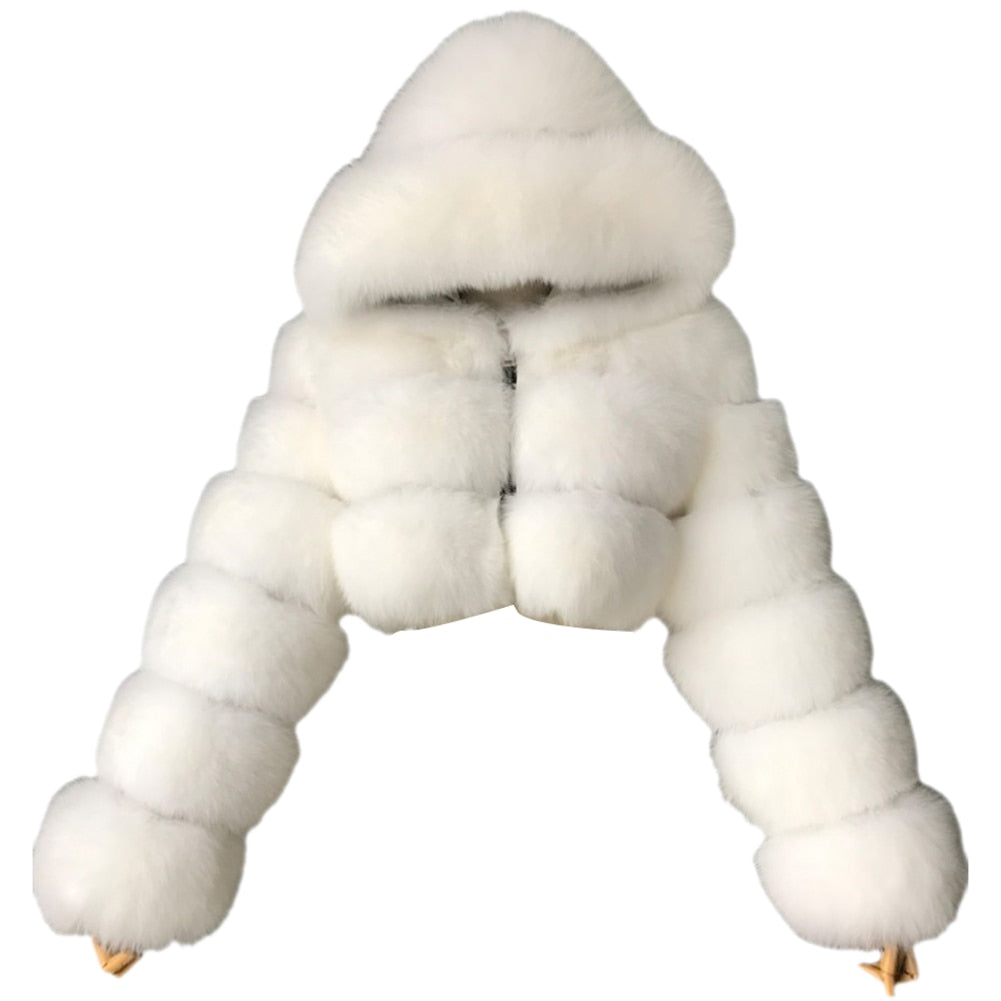 Winter Faux Fur Cropped Coat