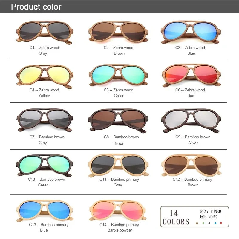 Vintage Wooden Polarized Driving Sunglasses UV400