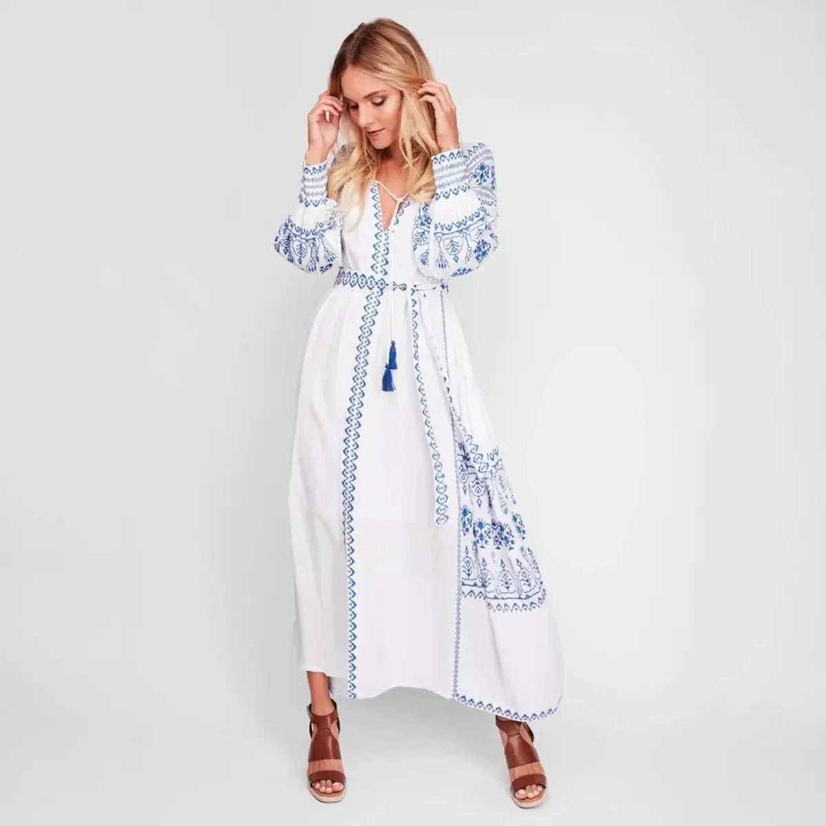 NUBU Embroidery Beach Dress - LUXLIFE BRANDS