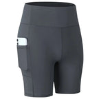 Women's Yoga Shorts with Pocket Running Tights Short High Waist Gym Compression Sport Shorts Yoga Legging Gym Workout Short