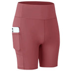 Women's Yoga Shorts with Pocket Running Tights Short High Waist Gym Compression Sport Shorts Yoga Legging Gym Workout Short