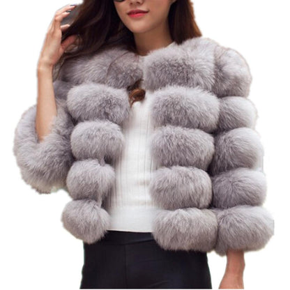 Long Sleeves Short Faux Fur Coat