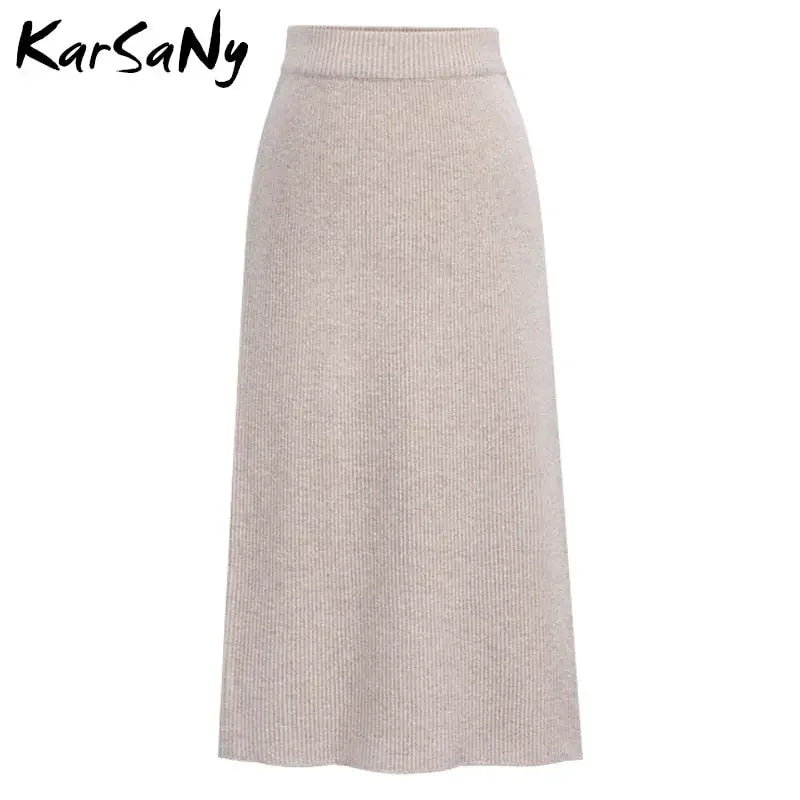 High Waist Knit Pencil Skirt S-6XL