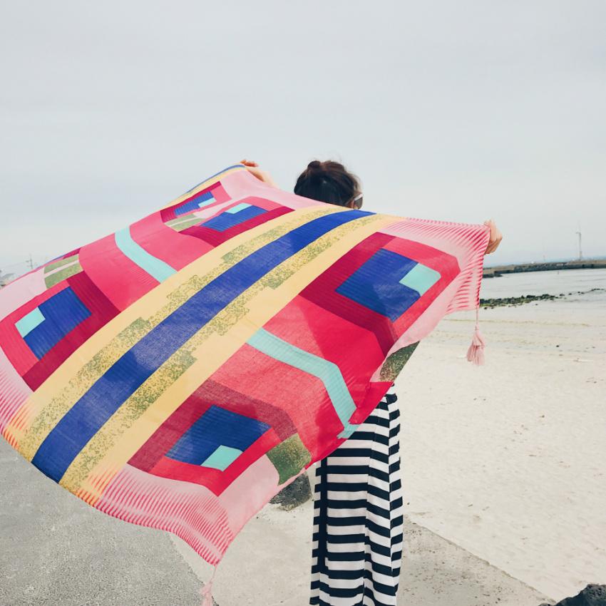 Oversized Boho Cotton Beach Blanket