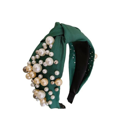 Mixed Pearl Baroque Center Knot Hairband