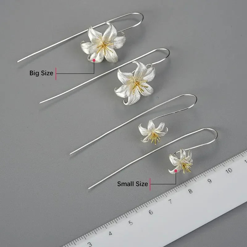 Floral Artisan 18K Gold & 925 Sterling Silver Earrings